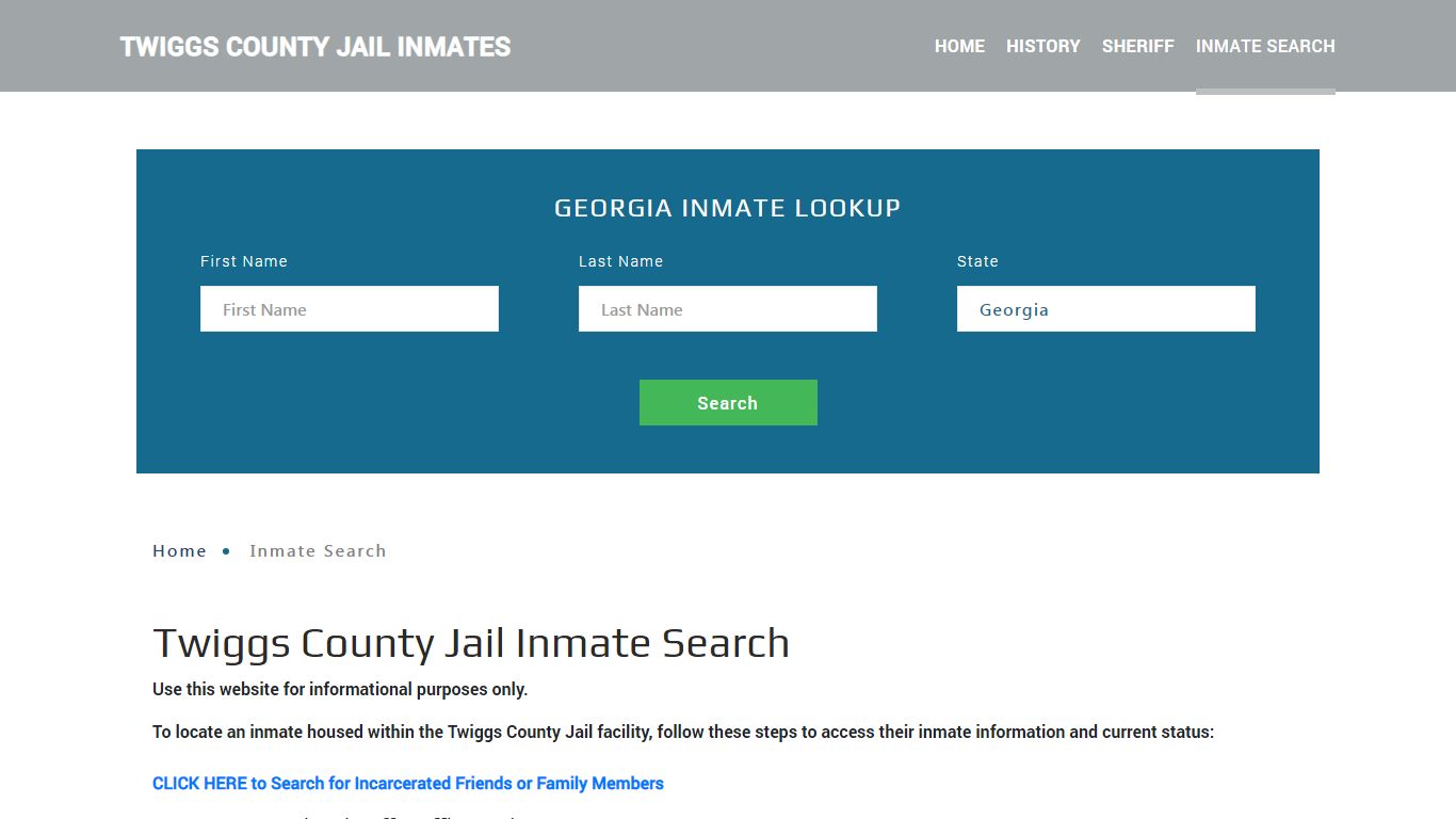 Twiggs County, GA Detainee Lookup