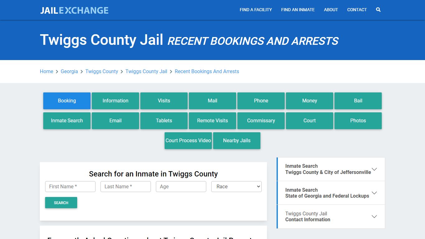 Twiggs County Jail Recent Bookings And Arrests - Jail Exchange