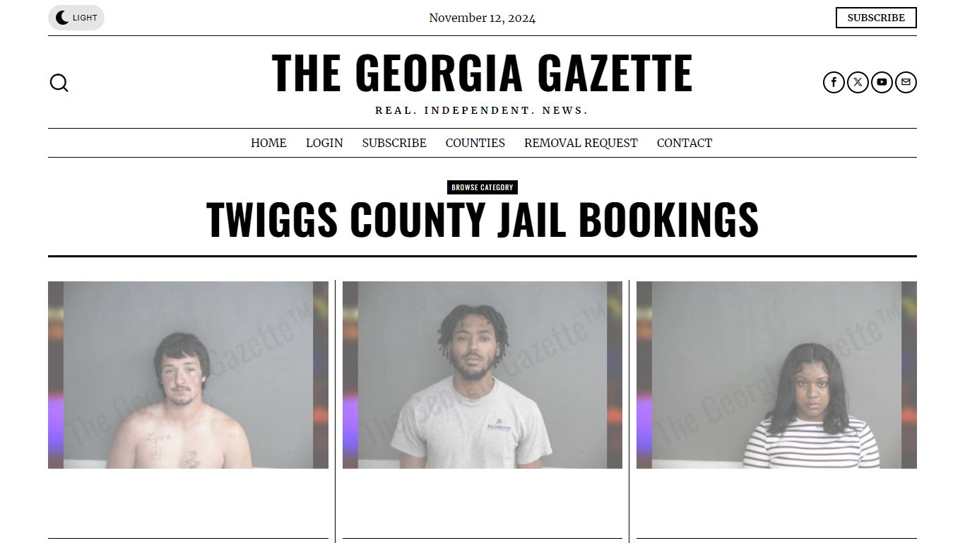 Twiggs County Jail Bookings – The Georgia Gazette