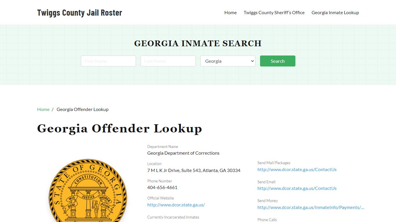 Georgia Inmate Search, Jail Rosters - Twiggs County Jail