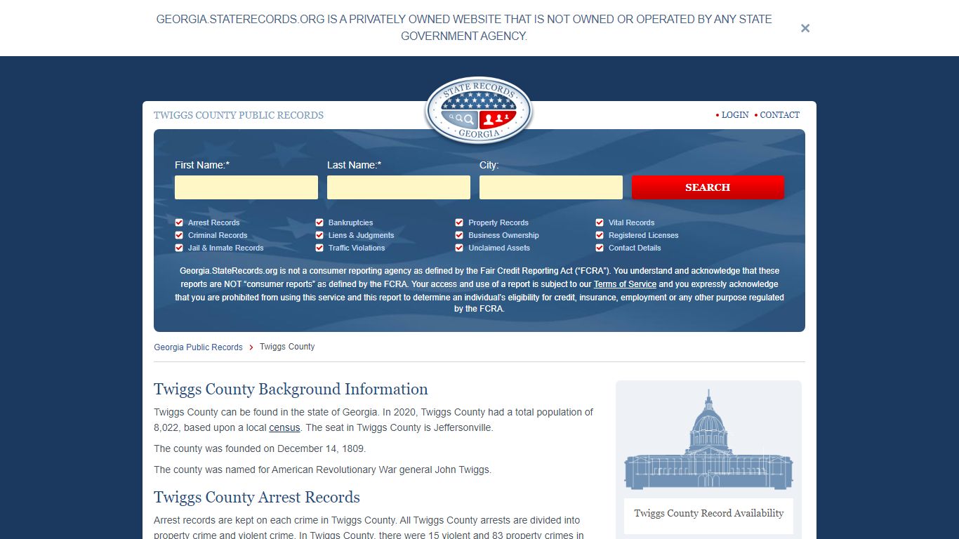 Twiggs County Arrest, Court, and Public Records | StateRecords.org