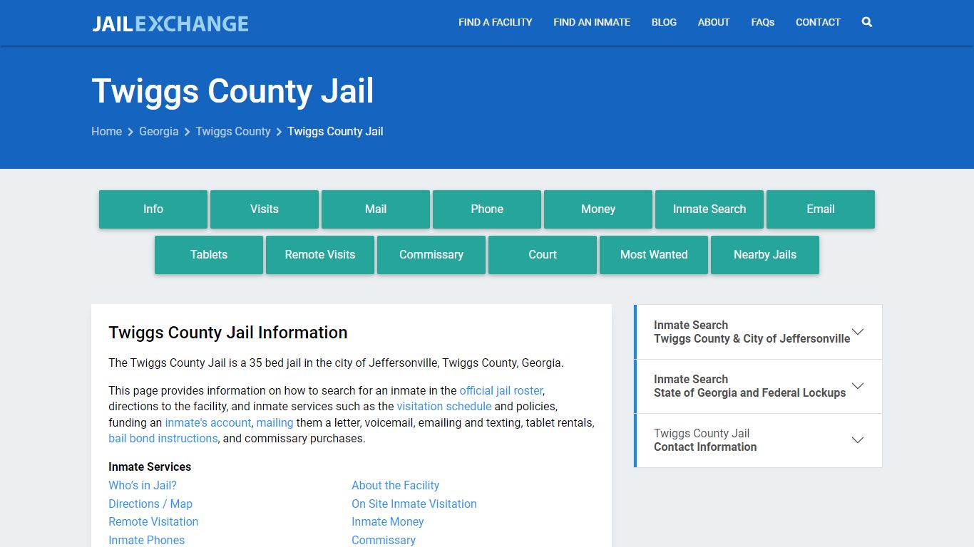 Twiggs County Jail, GA Inmate Search, Information